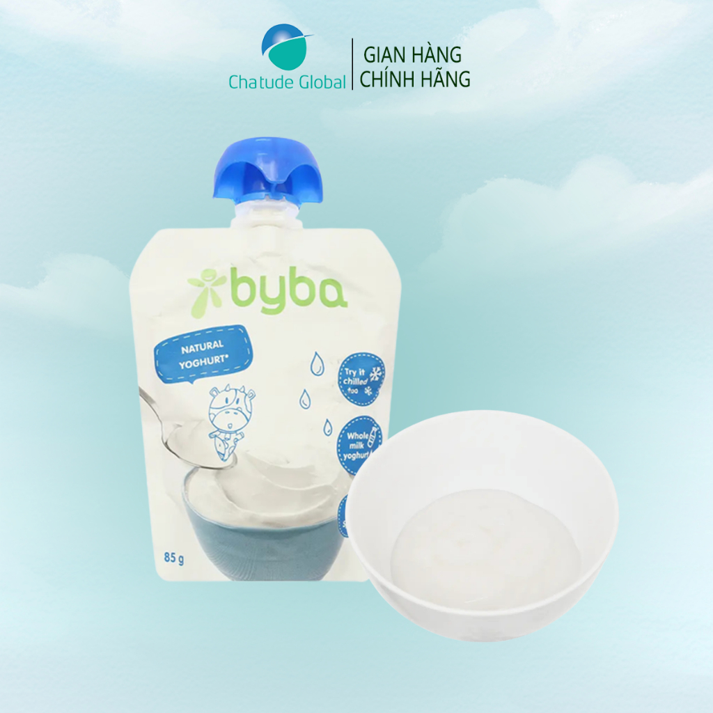 Sữa chua nguội Byba vị tự nhiên nhập khẩu Tây Ban Nha, cho bé 6m+