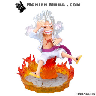 Mô Hình OnePiece Luffy nika gear 5 trạng thái ngồi cười siêu đẹp cao 10cm nặng 120g , Figure OnePiece - có vỏ hộp màu
