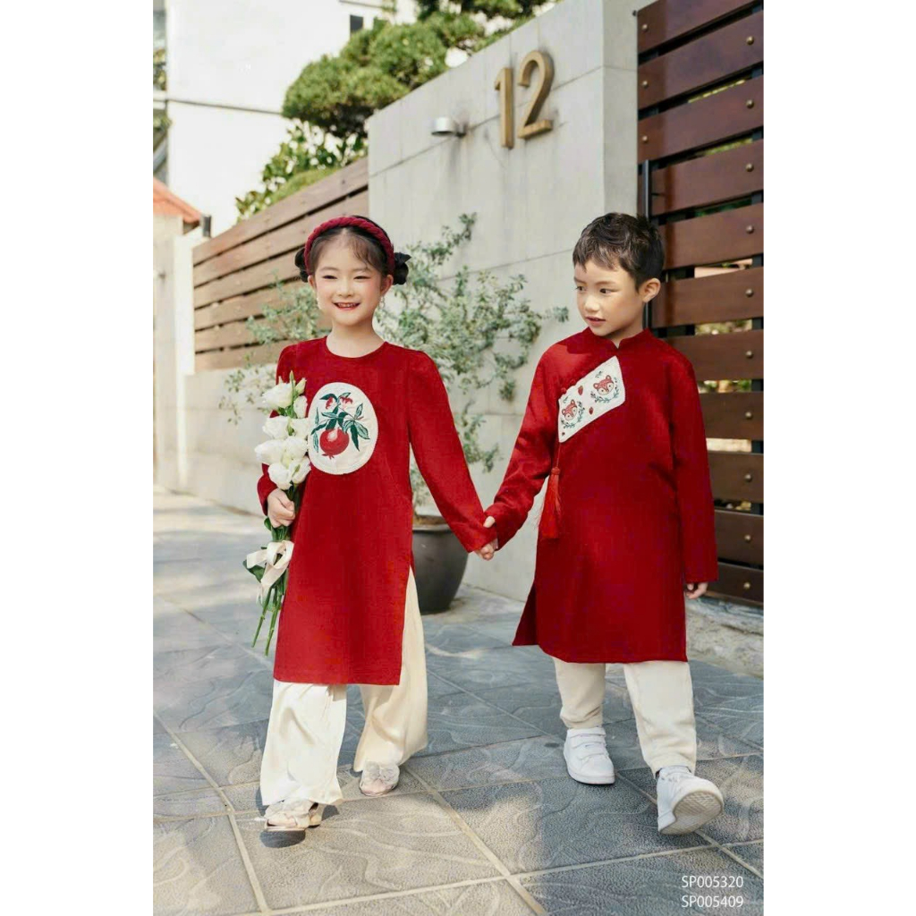 Áo dài bé trai bé gái chất liệu cao cấp