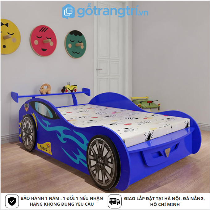 Giường Ngủ Ô Tô Cho Bé Gỗ MDF Thái Lan Giao Hàng Tận Nơi GHSB - 223
