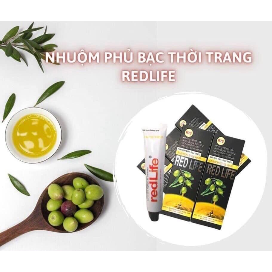 Kem Nhuộm Màu Thời Trang Redlife 100ml, Nhuộm Phủ Bạc Redlife 1 Hộp 2 Tuýp A Và B- KIỀU THƯ COSMETIC