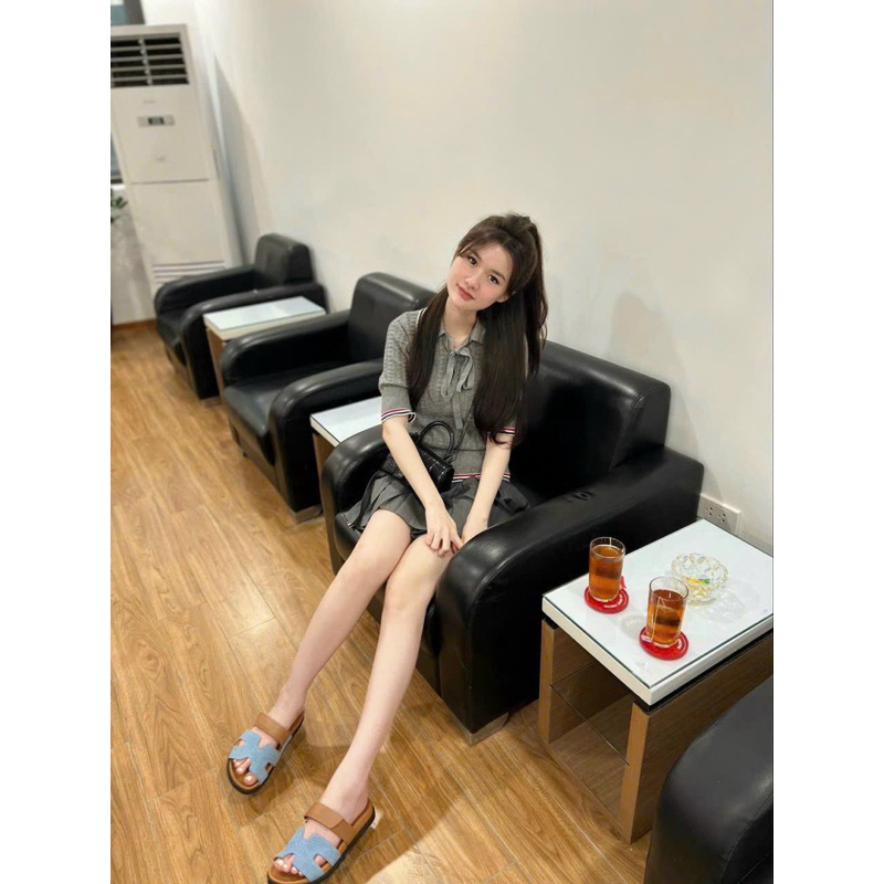 Dép lê H quai dán pha màu