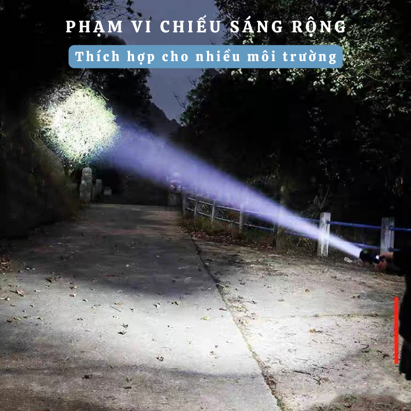 Đèn Pin XUKA Pin Trâu XHP50 Siêu Sáng Ánh Sáng Mạnh Tích Hợp Cổng Sạc USB