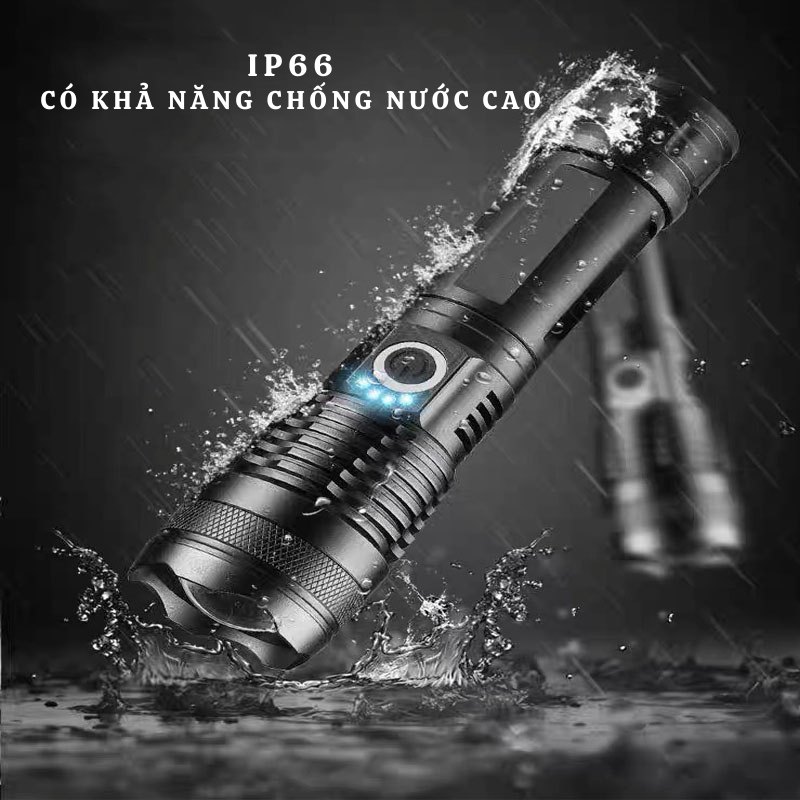 Đèn Pin XUKA Pin Trâu XHP50 Siêu Sáng Ánh Sáng Mạnh Tích Hợp Cổng Sạc USB