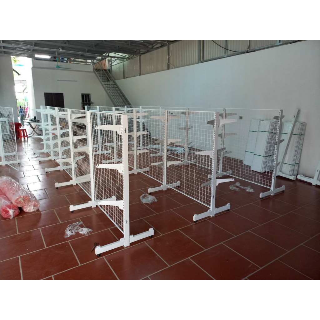 Chân trụ kệ đôi siêu thị, kệ đôi giữa nhà kích thước 1m2, 1m5, 1m8