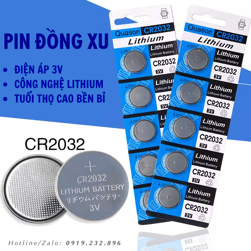 Pin CR2032 Chính Hãng Cho Máy Lên Dây, Máy Tính, Cân Điện Tử - Pin Đồng Xu CMOS Lithium 3V