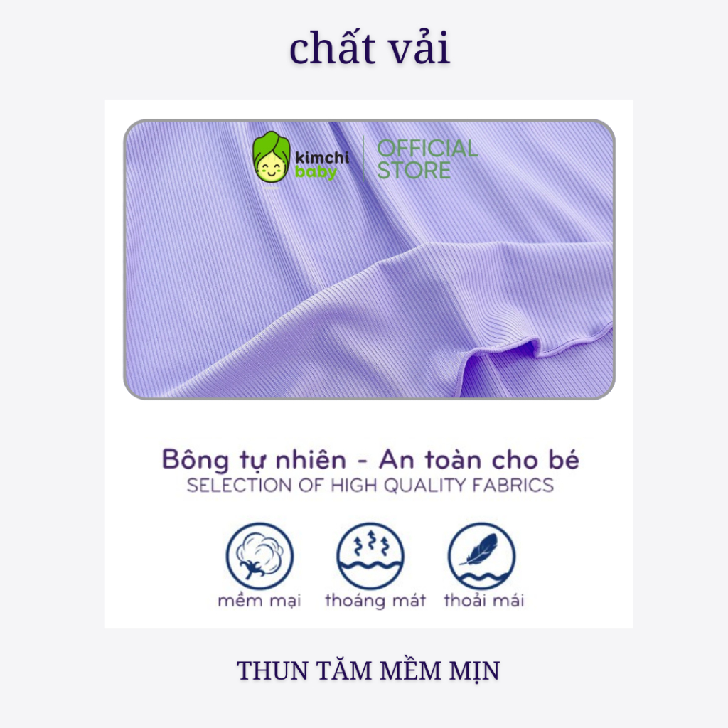Bộ Dài Tay Cho Bé Gái KIMCHIBABY Vải Thun Tăm Bèo Vai Cánh Tiên, Đồ Bộ Cho Bé Mặc Nhà Thu Đông KCTD309