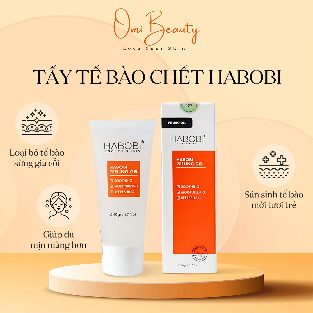 Tẩy Tế Bào Chết Cho Da HABOBI Peeling Gel Tẩy Tế Bào Chết Ngừa Mụn Giúp Sáng Da Chính Hãng - OMI Beauty
