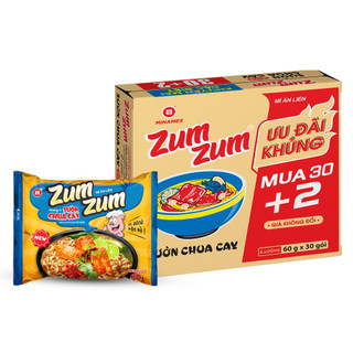  Mì ZumZum Sườn chua cay One One 60gr thùng 30 ăn liền 1k 3 hảo ba Mihamex tôm miền hảo gấu đại indomie trẻ em Zum Zum 