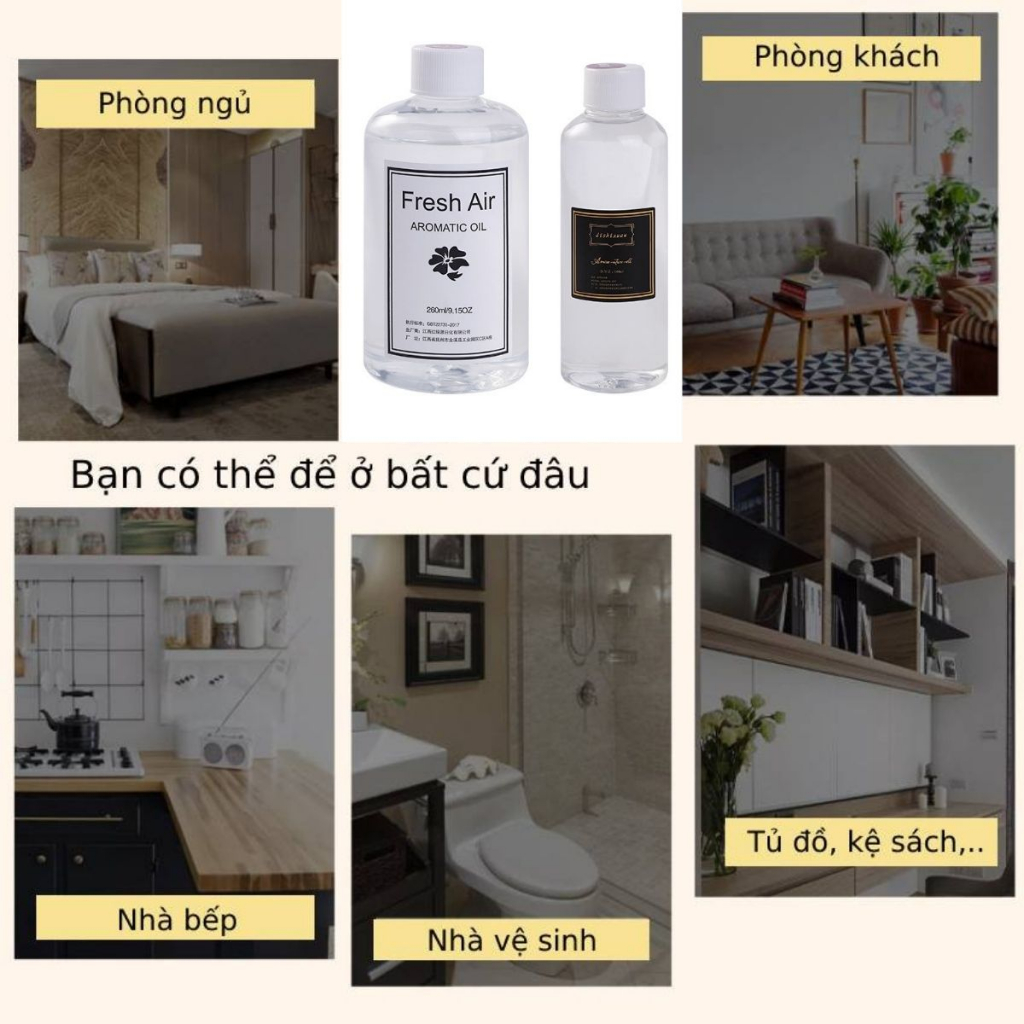 Tinh Dầu Thơm Phòng Chai Lớn Bổ Sung 260ml Tinh dầu thơm thiên nhiên
