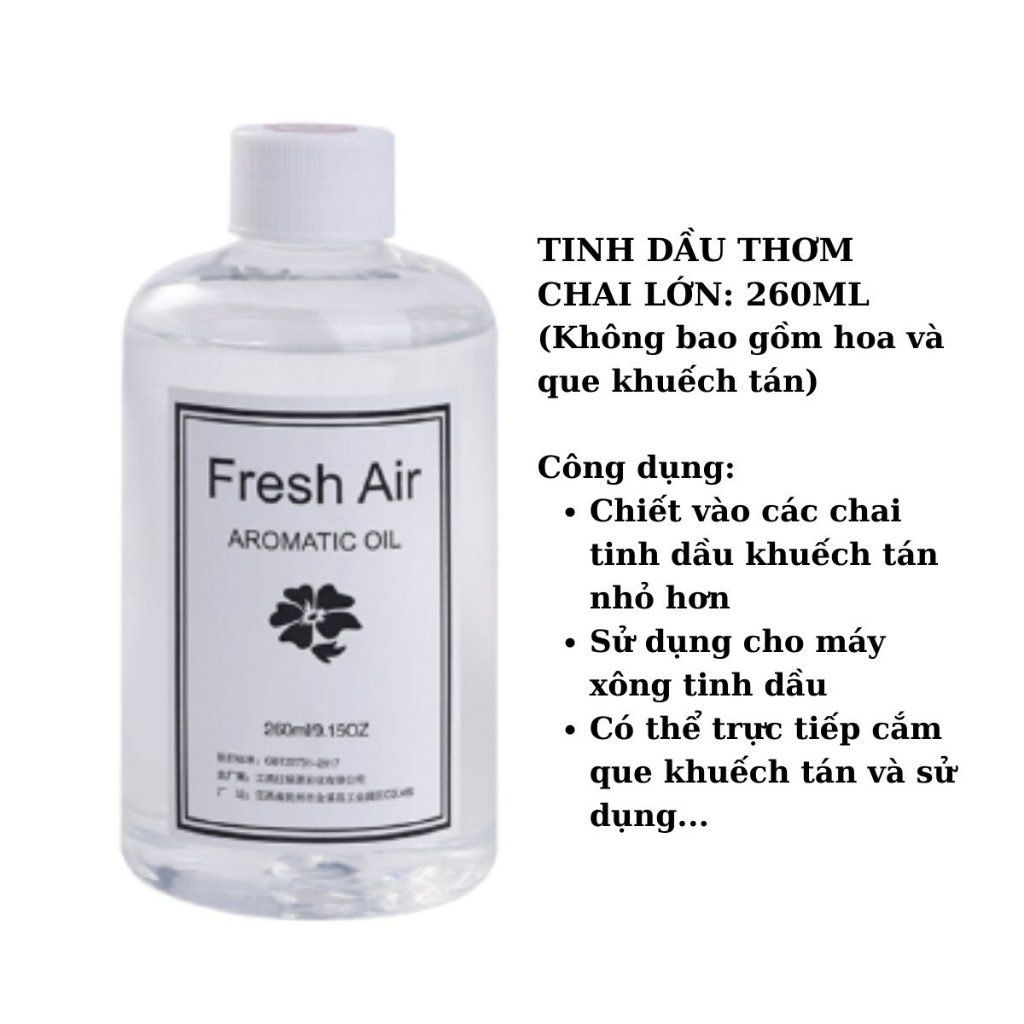 Tinh Dầu Thơm Phòng Chai Lớn Bổ Sung 260ml Tinh dầu thơm thiên nhiên