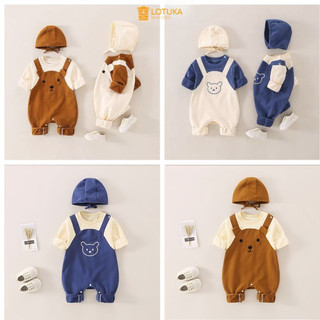 Body dài tay lotuka cho bé, bodysuit thu đông cho bé trai bé gái, quần áo trẻ em, đồ bộ liền thân hình yếm size 3-12kg