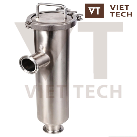 Cột lọc inox vi sinh vuông góc nối clamp inox 316L