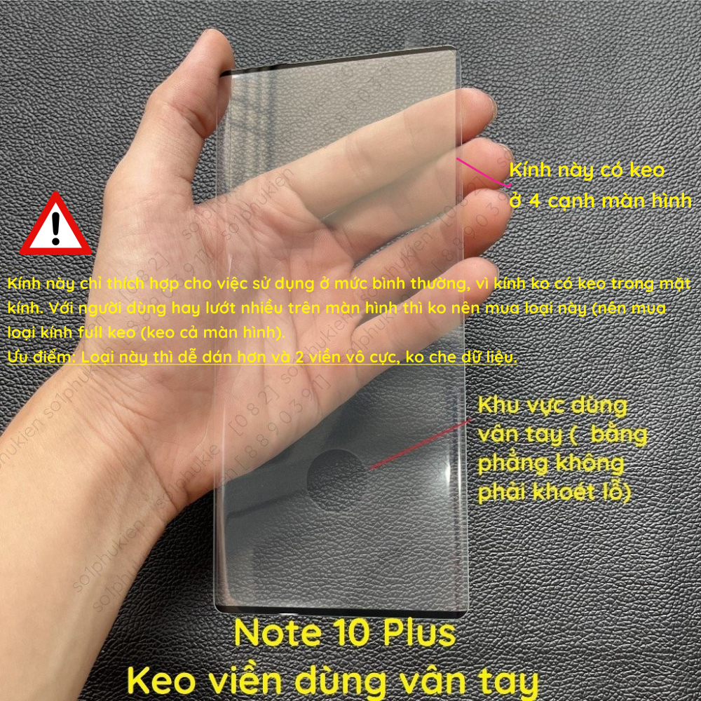 Kính cường lực Samsung Note 10 / Note 10+  full màn, full keo, keo viền dùng được vân tay