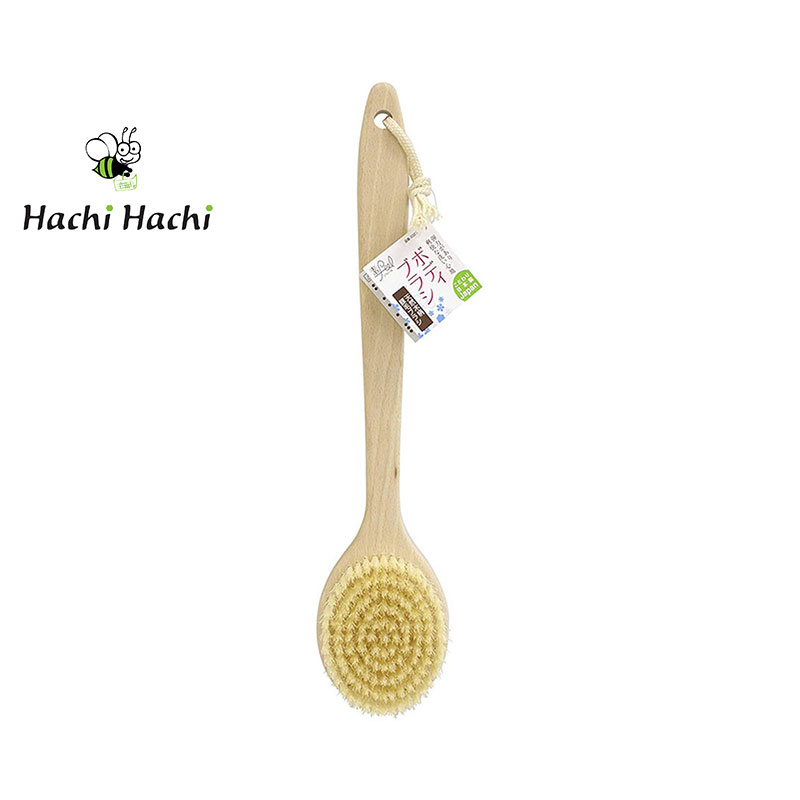 Bàn chải tắm massage cơ thể Towa (Lông tự nhiên - Cán thẳng) - Hachi Hachi Japan Shop