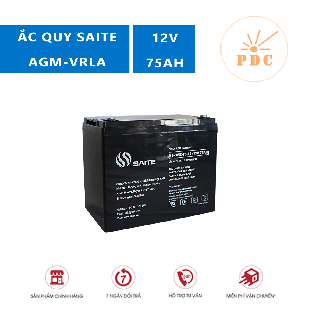 [Hoả Tốc] Ắc Quy SAITE 12V 75AH BT-HSE-75-12