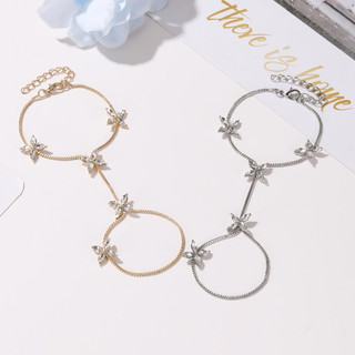 (LT) Vòng tay hoa cúc tháp đính đá charm lắc thời trang sang trọng cá tính Hàn quốc cho nữ