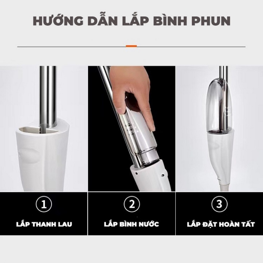 Cây Lau Nhà Phun Sương, Chổi Lau Nhà Thông Minh Phun Sương Có Bình Xịt Xoay 360 Độ Tiện Dụng