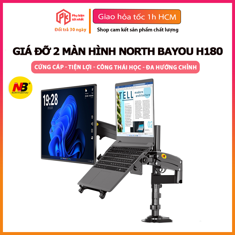 Giá đỡ 2 màn hình North bayou NB-H180 chính hãng cao cấp