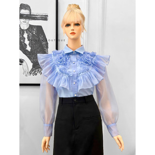 Set áo sơ mi bèo hoa chân váy dài thanh lịch - Angel V
