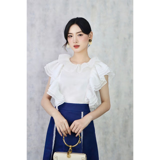 Set áo bèo chân váy jean tiểu thư - Angel V