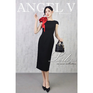 Đầm đen hoa đỏ body sang trọng - Angel V