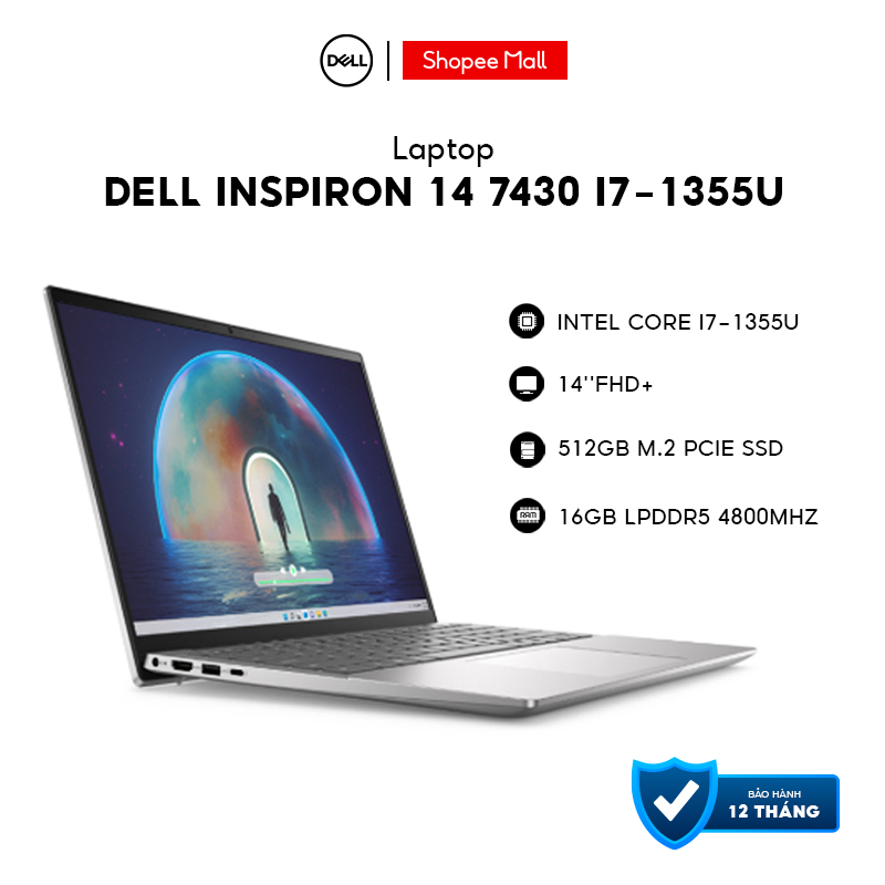 Laptop Dell Inspiron 14 7430 i7-1355U, 512GB, 16GB, 14''FHD+, Win 11