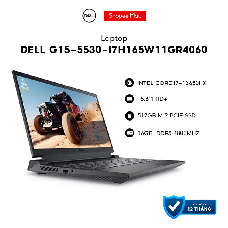 Laptop Dell Gaming G15-5530 GR4060 i7-13650HX, 512GB, 16GB, 15.6''FHD, Win 11