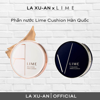 Phấn nước Cushion Cao Cấp Hàn Quốc LIME V Collagen Xanh / Real Cover Trắng
