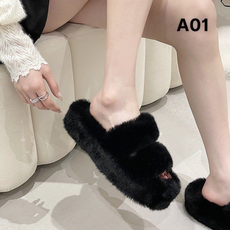 Cực Rẻ- Dép đế xuông lông loại 1 mềm mại 4cm