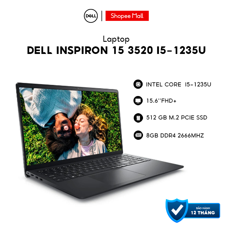 Laptop Dell Inspiron 15 3520 i5-1235U, 512GB, 8GB, 15.6''FHD, Win 11