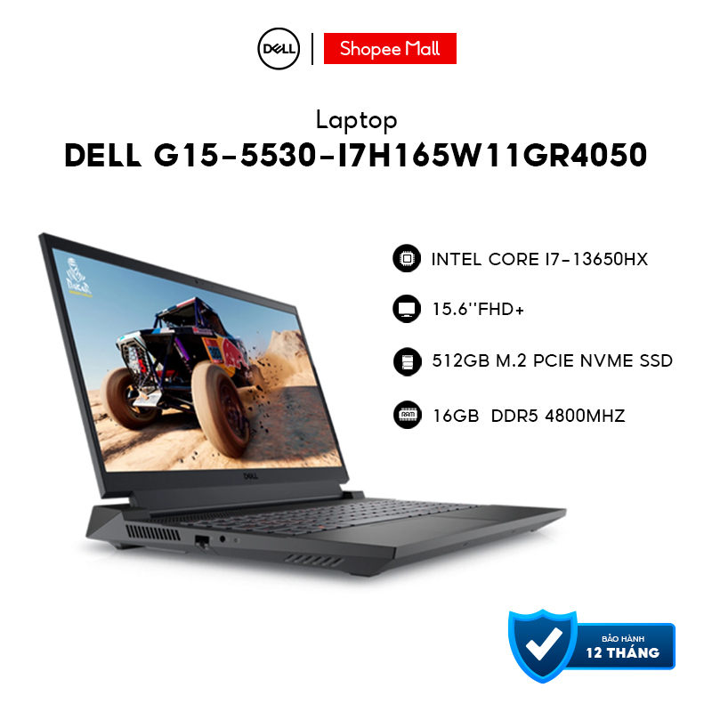 Laptop Dell Gaming G15-5530 GR4050 i7-13650HX, 512GB,16GB, 15.6''FHD+, Win 11