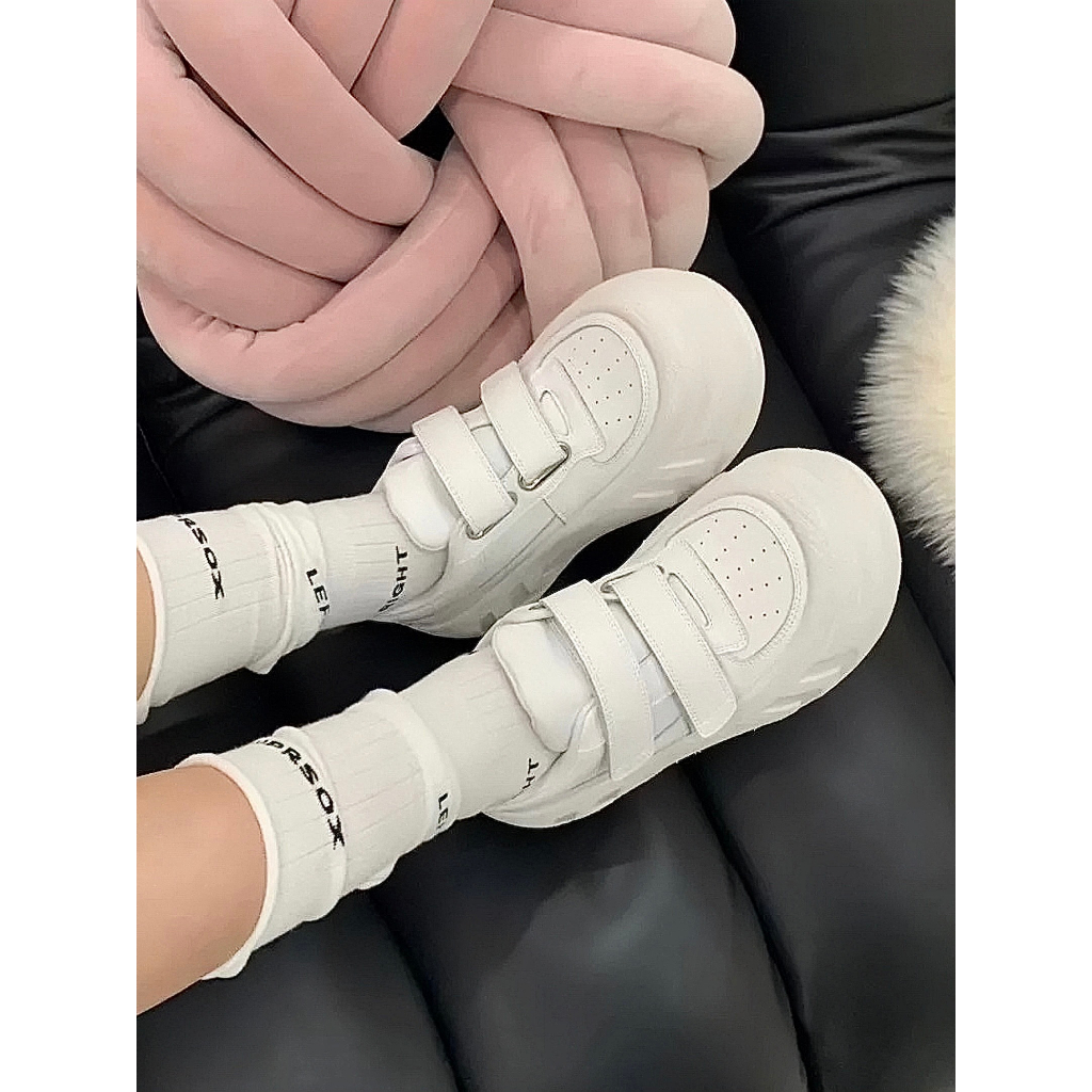 Giày bánh mì quai dán 5 phân YIMI Giày bánh mì thể thao cá tính