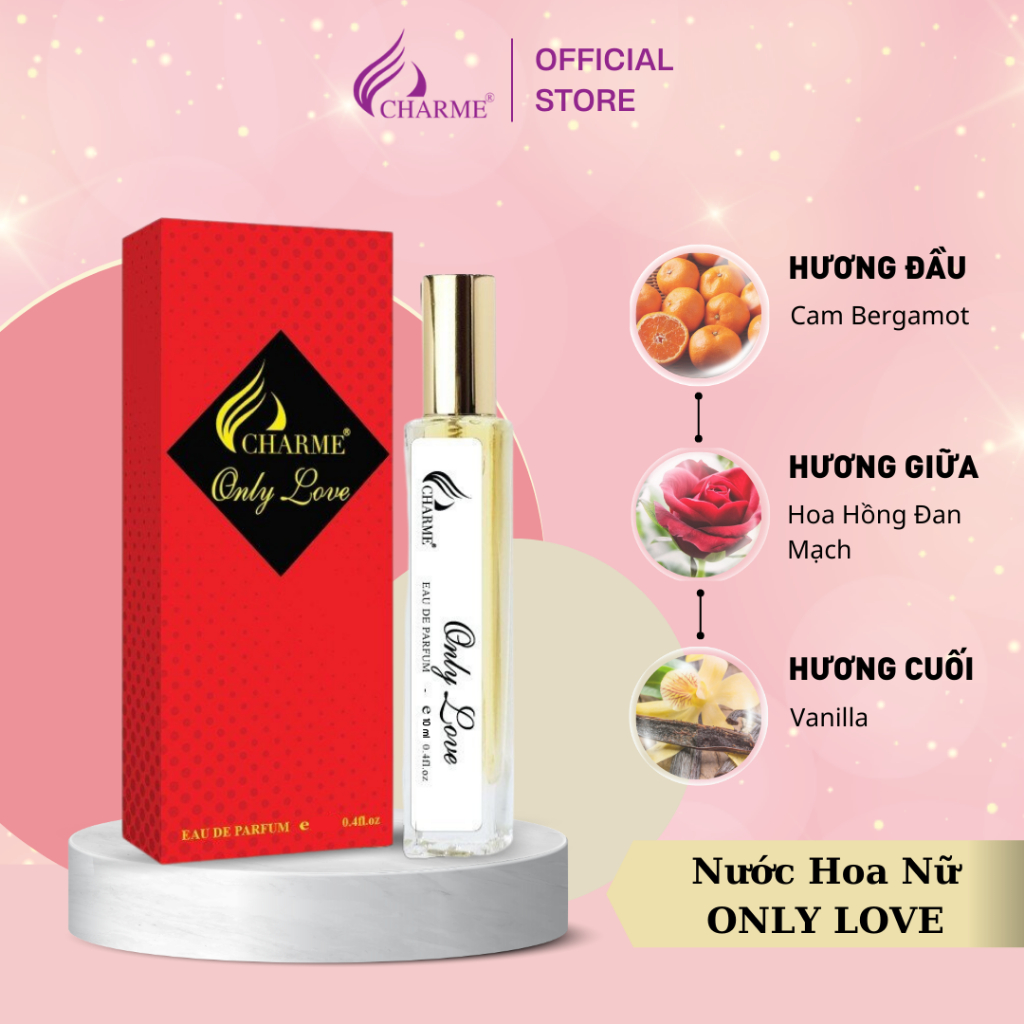 Nước Hoa Charme Chính Hãng Lưu Hương Lâu Từ 8-12 Tiếng, Hương Thơm Nhẹ Nhàng, Quyến Rũ 10ml