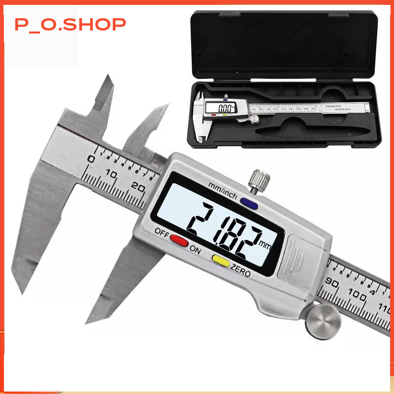 Thước cặp điện tử màn hình LCD hợp kim thép không gỉ 150mm,Thước cặp điện tử inox,Tự động hiển thị t