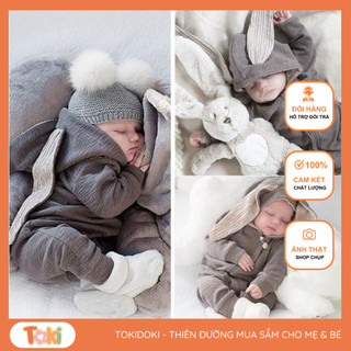 Bộ thỏ cotton có mũ trùm đầu cho bé