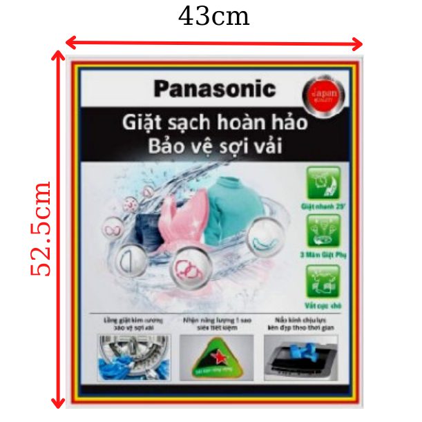 Tem dán máy giặt Panasonic- Bảo vệ sợi vải