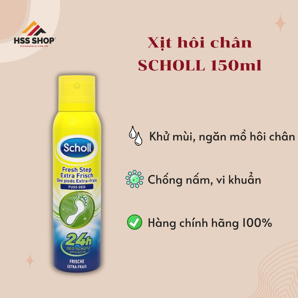 Xịt chân Scholl 24h 150ml