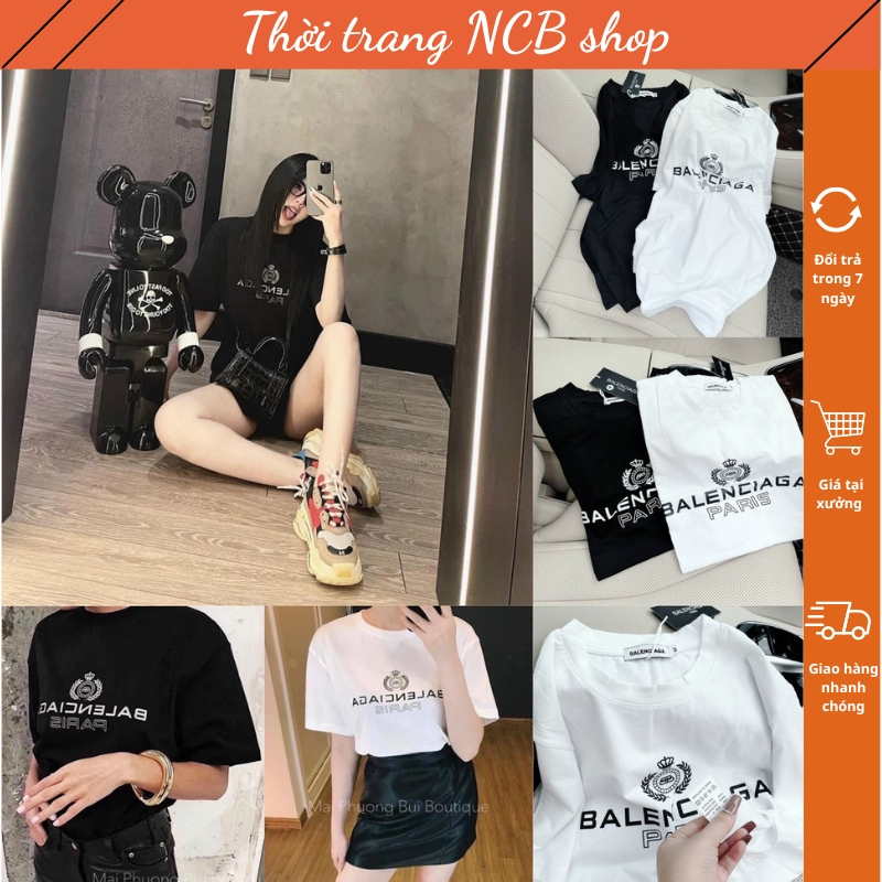 Áo phông nữ , áo thun nữ in chữ BALENCIAGA rất đẹp , chất vải mềm mịn không bị nhăn khi giặt