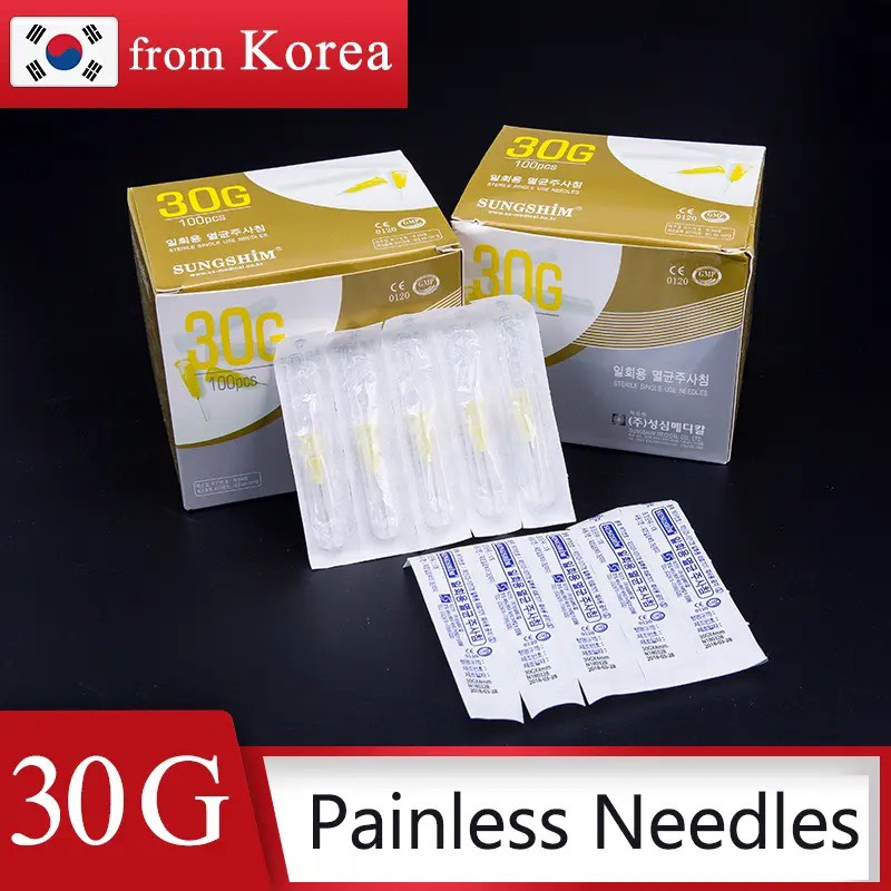 Đầu Lăn KIM Tiêm Meso 34g 4MM SHARP , SUNGSHIM Tiêm RPR Căng Bóng DNA CÁ hồi Nano Cannula Filler