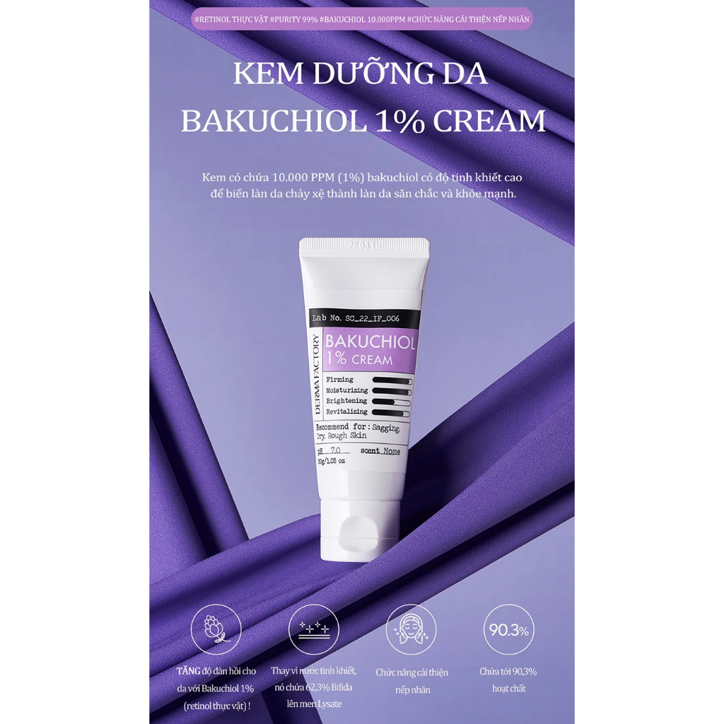 Kem Dưỡng Cấp Ẩm, Làm Sáng Da, Cải Thiện Nếp Nhăn Derma Factory Cream 60g