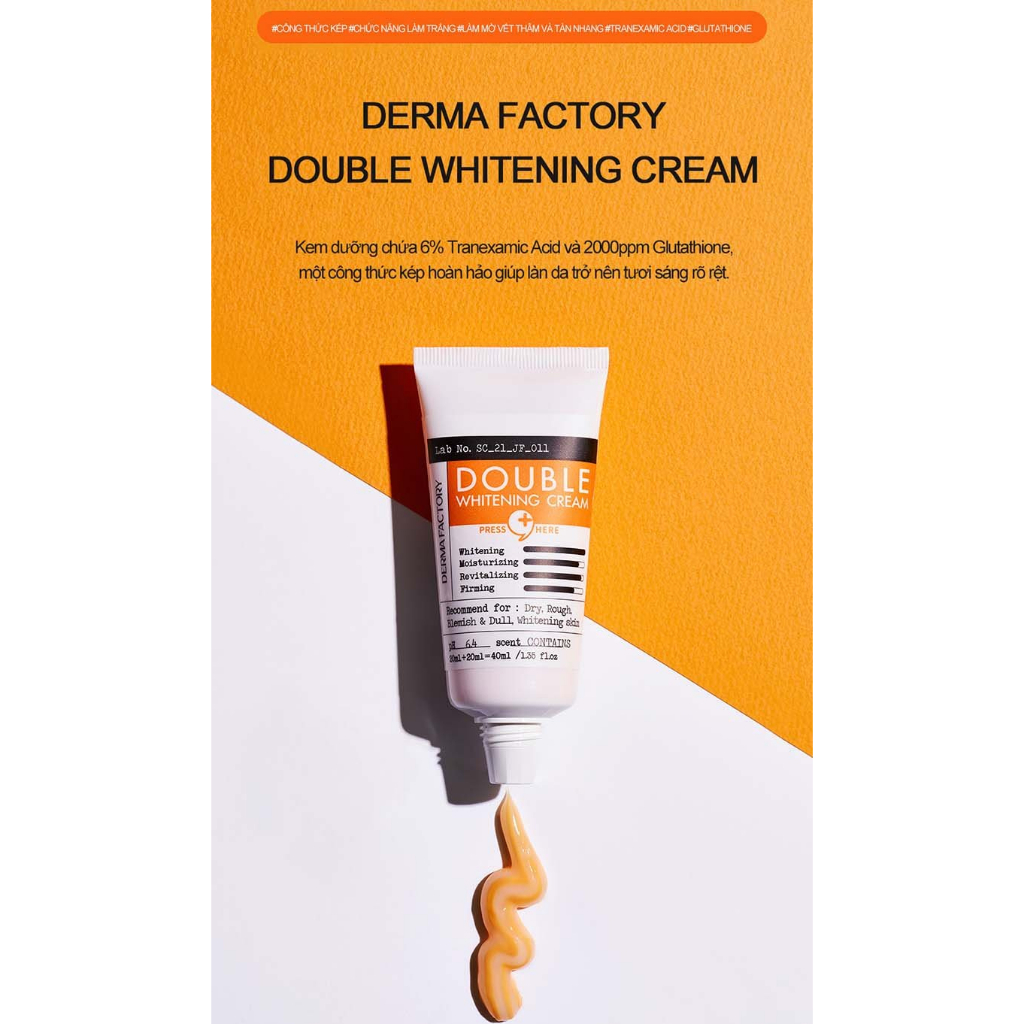 Kem Dưỡng Cấp Ẩm, Làm Sáng Da, Cải Thiện Nếp Nhăn Derma Factory Cream 60g