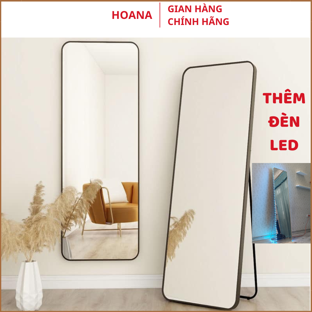 Gương soi toàn thân có đèn LED chống vỡ hàng nhập khẩu soi cực nét, có thể treo lên tường hàng chuẩn loại 1