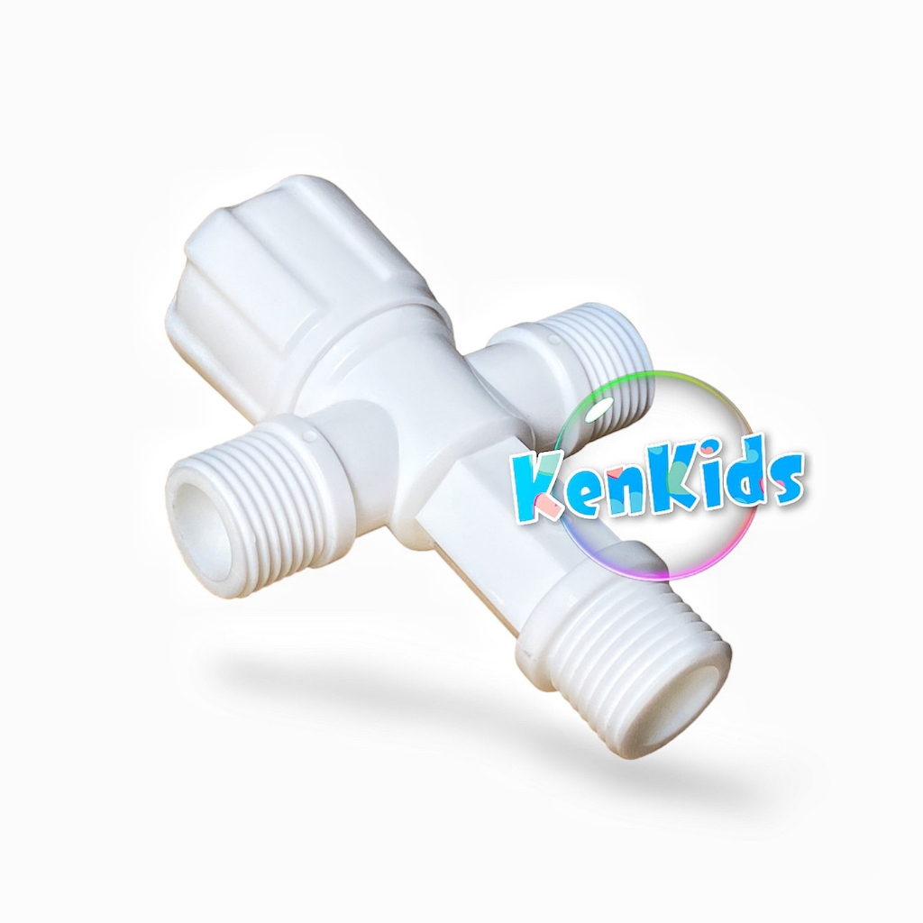 Van tê chia nước bồn cầu có khoá ren 21 , khoá van tê giảm áp chia nước xịt vệ sinh