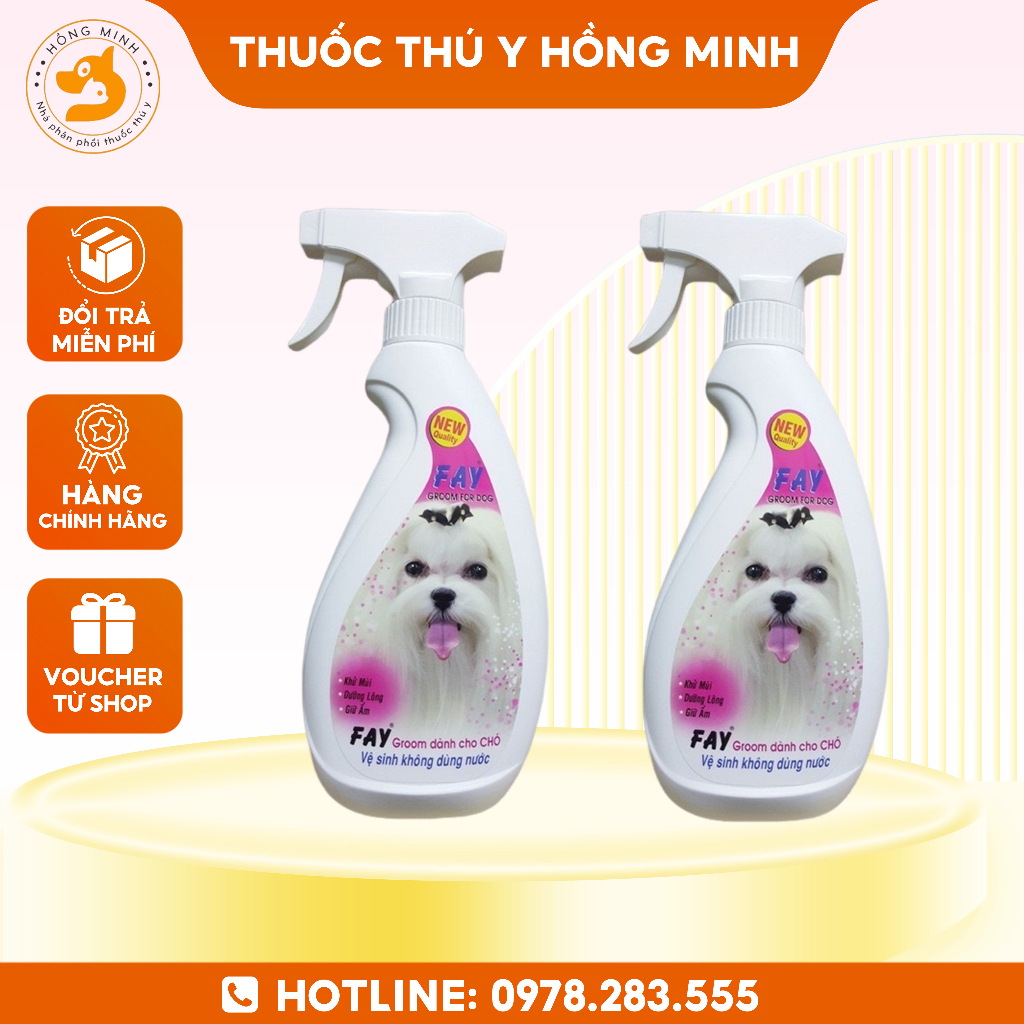 Fay xịt khử mùi hôi-dưỡng lông- Giữ ẩm . Groom cho chó không dùng nước.