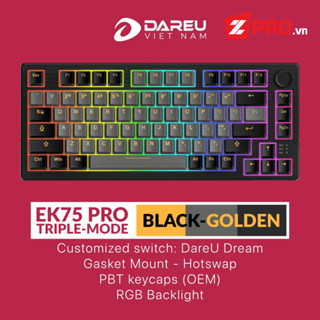  Bàn phím cơ Dareu EK75 PRO  3 Modes Hotswap Gasket  