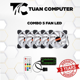Combo 5 Fan Led RGB Coolmoon L8+ Tặng Bộ Hub Kết Nối Nguồn Và Điều Khiển