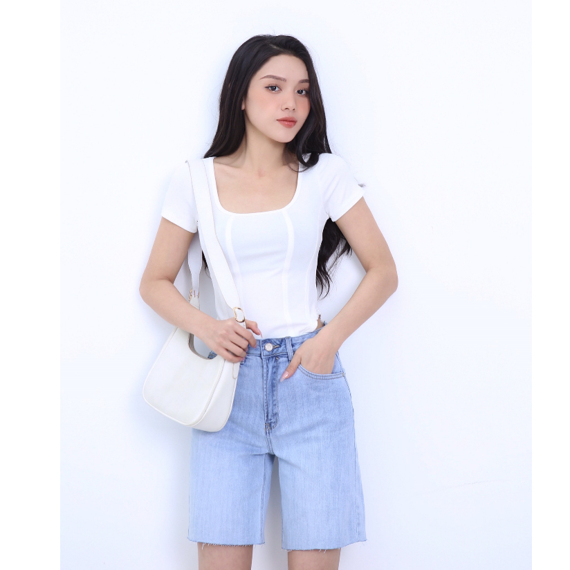 Quần Short Jean Nữ Trơn Tua Rua Nhiều Màu CT Jeans