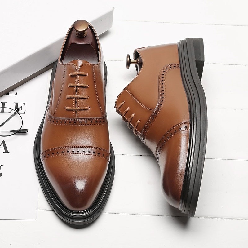 Giày Oxford Nam Công Sở Da Bò Thật Nguyên Tấm Nhập Khẩu