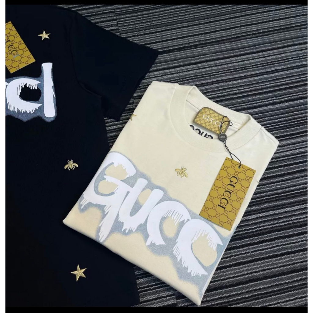 Áo Phông Gucci Thêu Ong Chất Liệu Cotton Lạnh-Áo Thun Gucci Thêu Ong Nam Nữ Hàng Đẹp Phong Cách Boy Phố